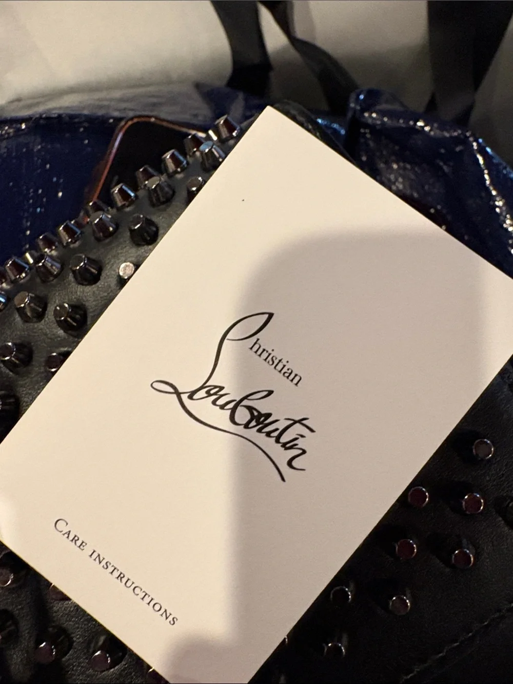 Christian Louboutin Black Spiked Leather Clutch